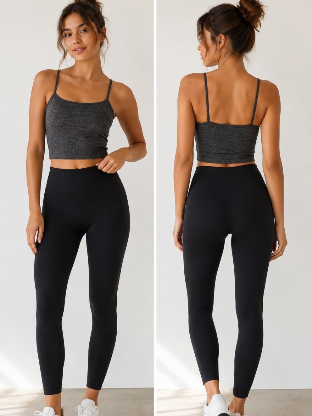 OFFLINE By Aerie Heathered Gray Longline Sports Bra Crop Tank S